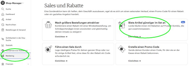 Etsy Bundles Die neue Rabatt-Funktion