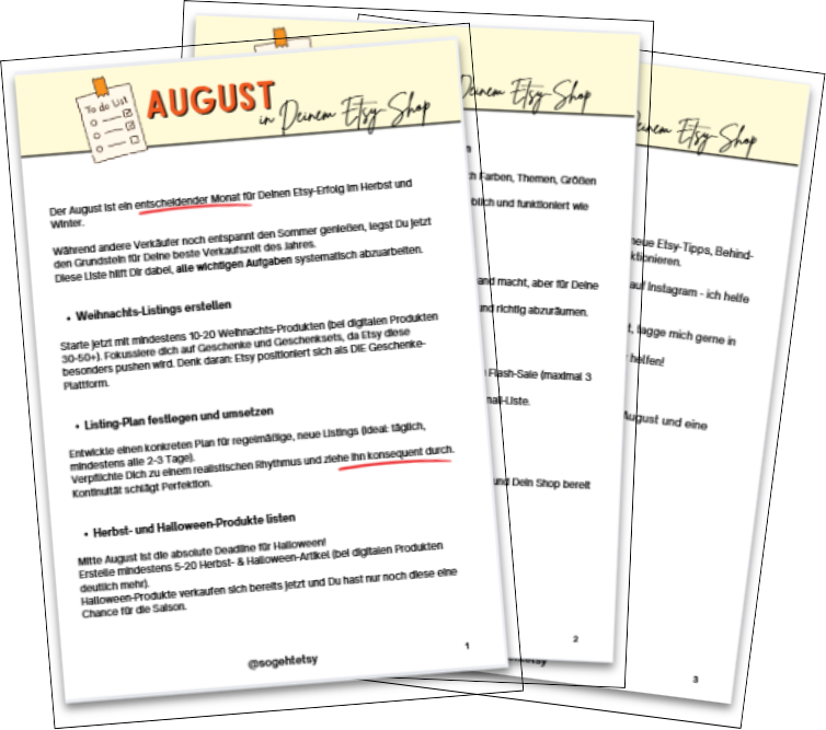 To do liste etsy shop august